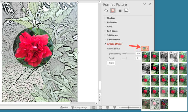 Применён другой художественный эффект к изображению