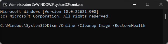 DISM RestoreHealth для восстановления образа Windows