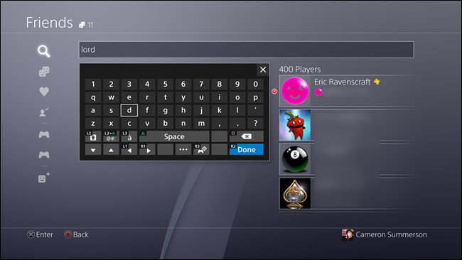 Поиск пользователя по PSN ID с подсказками