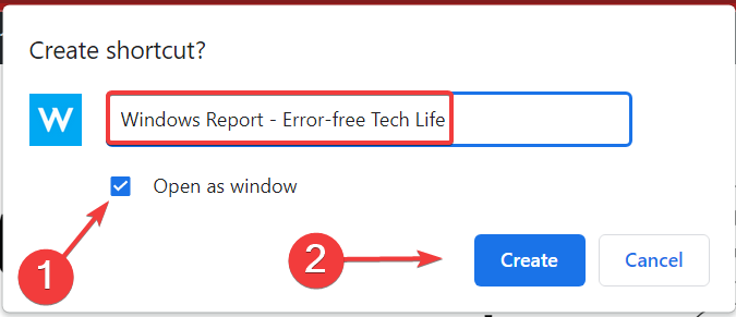 Параметры открытия в окне