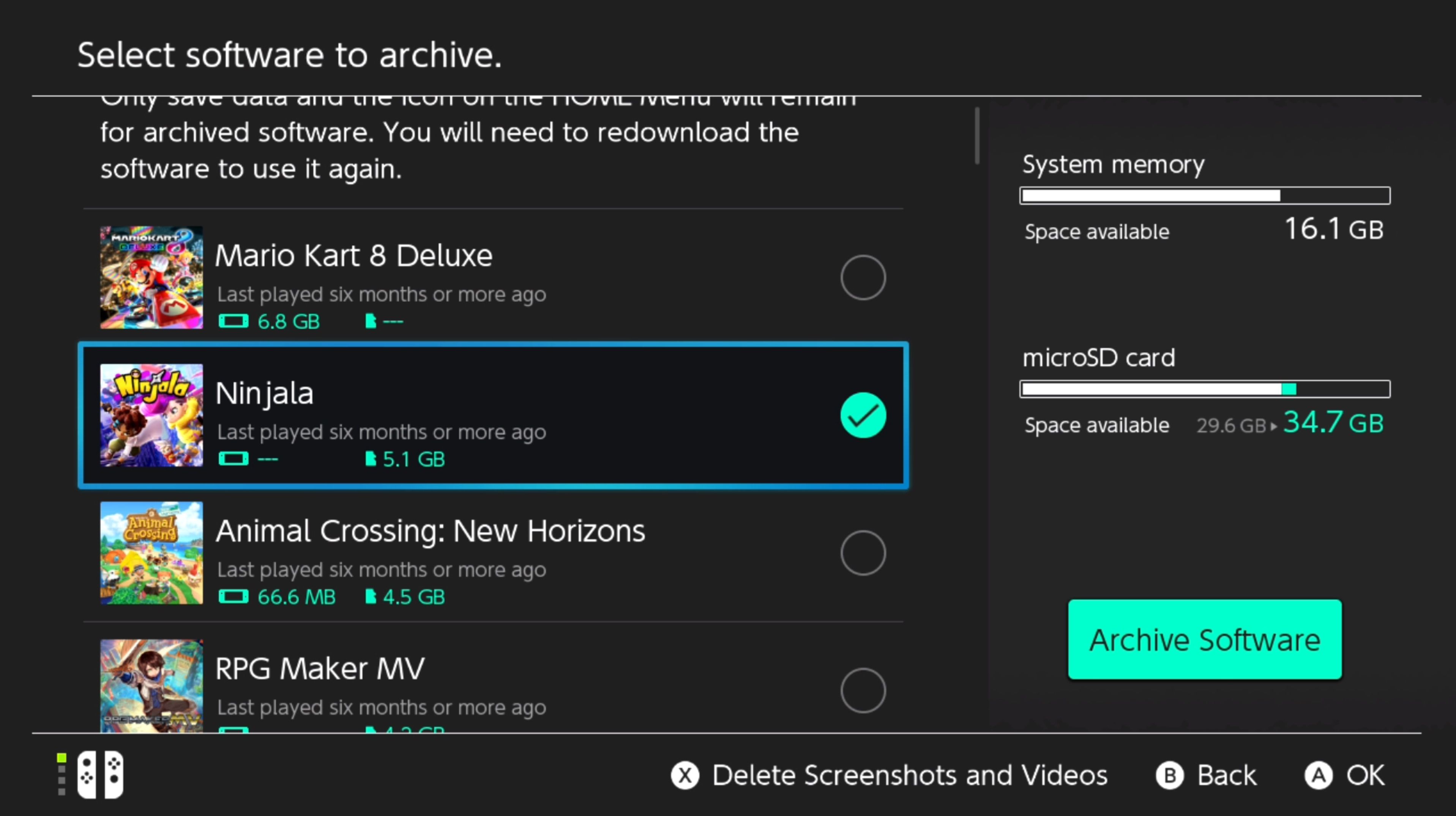 Подтверждение архивации выбранной игры