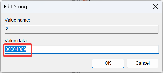 копирование данных значения ключа реестра