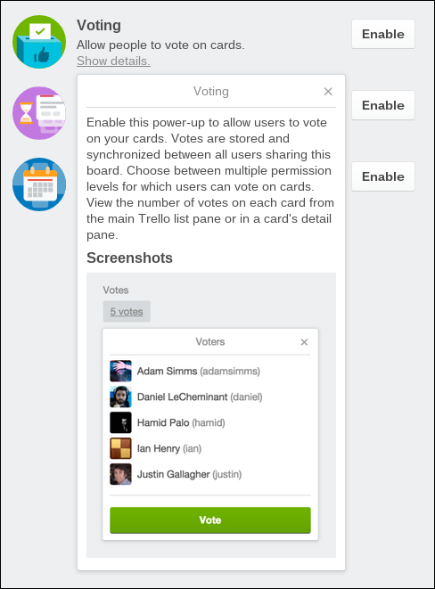 Пример голосования по карточкам для выбора следующей приоритетной задачи
