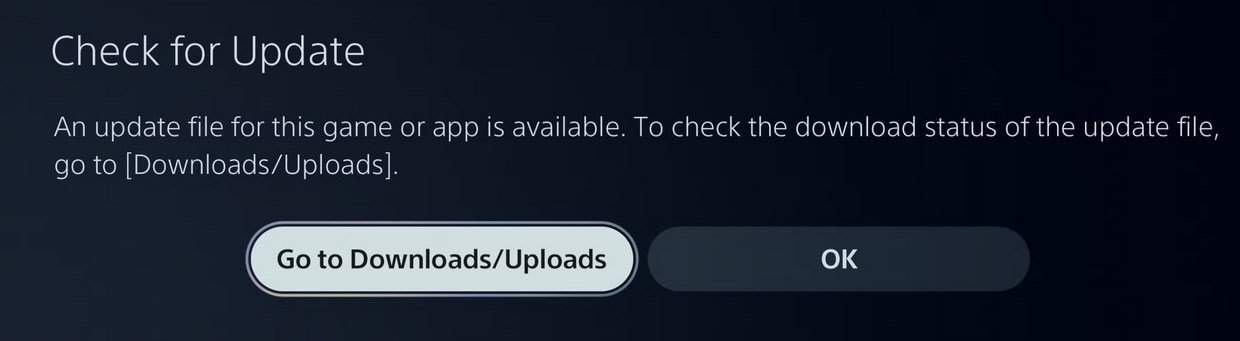 Проверка обновлений на PS5