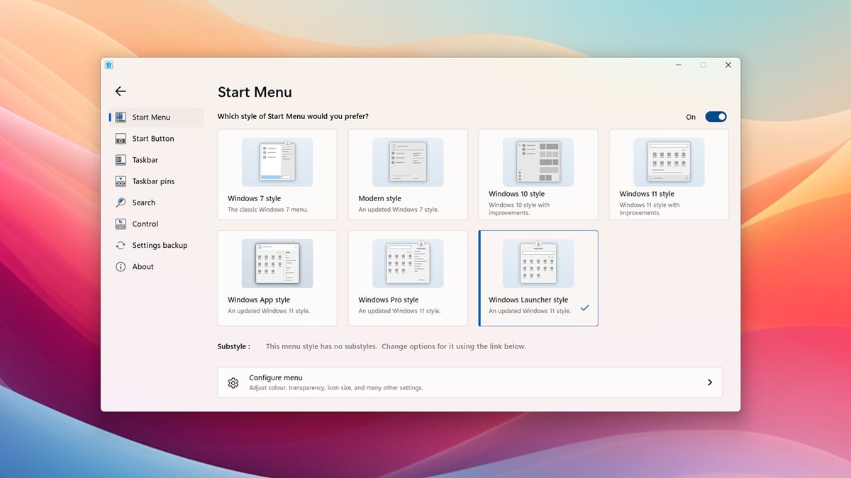 Start11: настройка меню «Пуск» для Windows 11