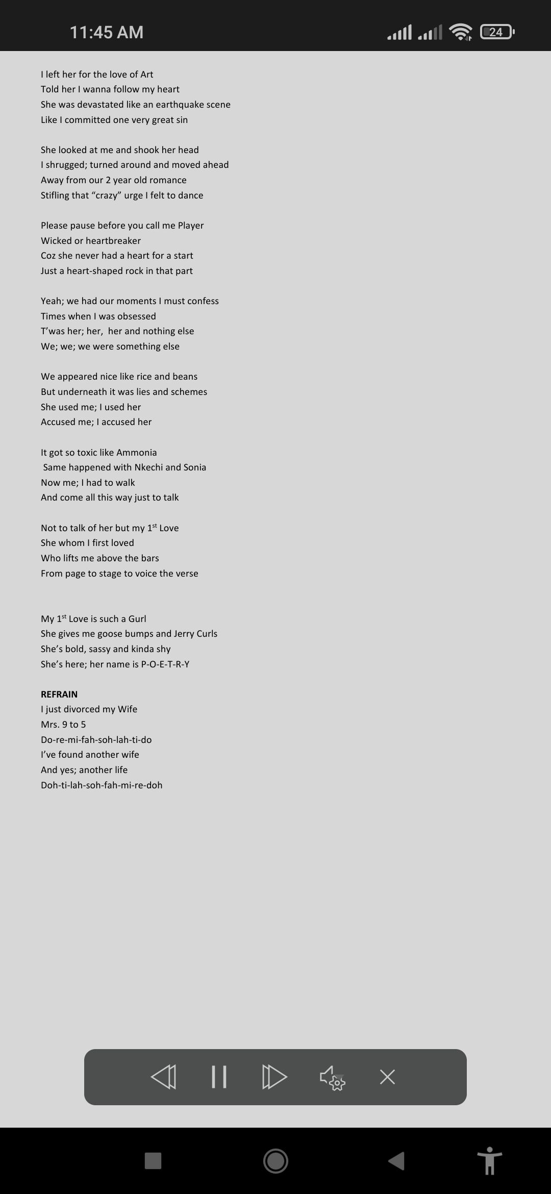 Word Mobile: элементы управления Чтение вслух