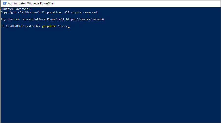 Выполнение gpupdate /force