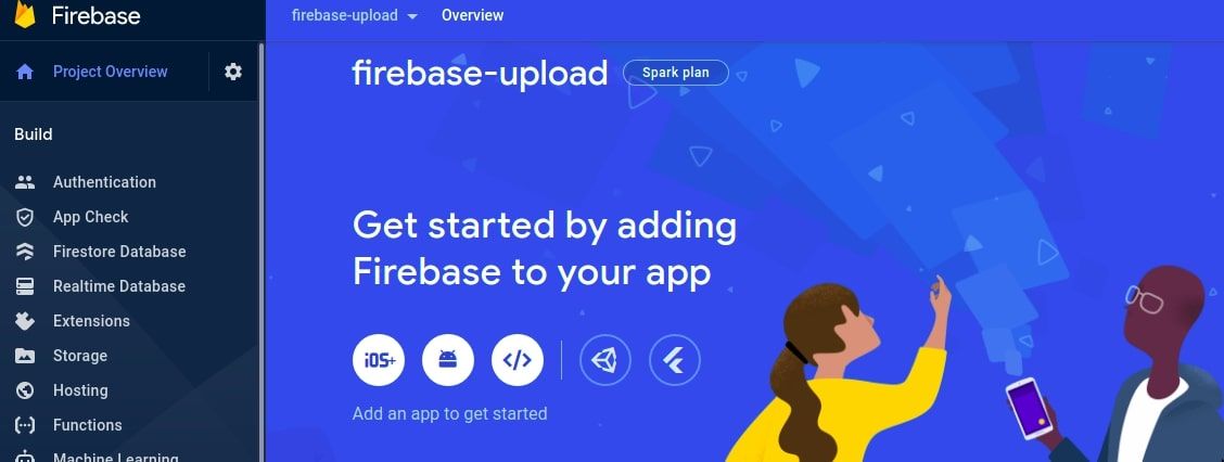 Обзор проекта в Firebase с кнопкой регистрации веб‑приложения