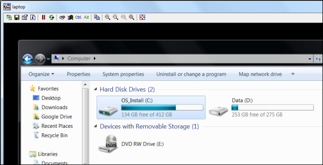 Рабочий стол удалённого компьютера в VNC