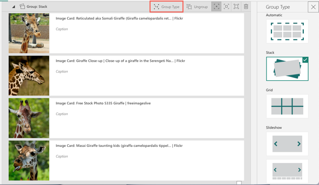 Change the Group Type with options