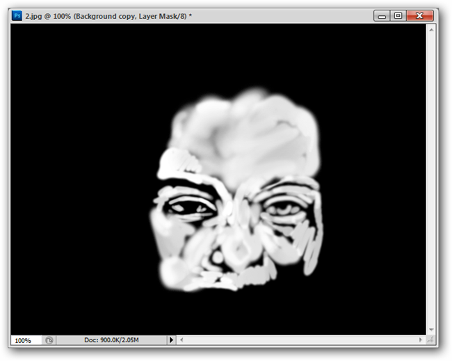 Visualizzazione della maschera di livello in bianco e nero