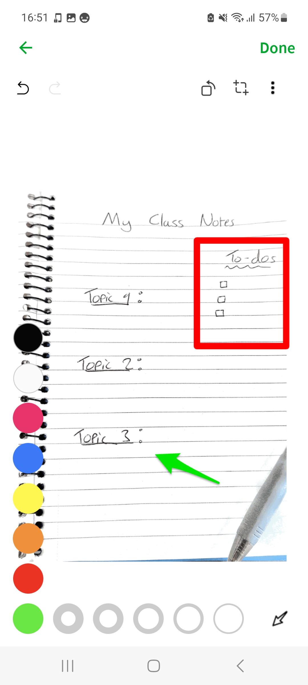 Инструменты аннотирования скана в Evernote