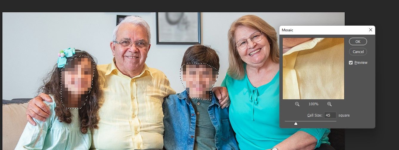 Шаг: размер ячейки 45