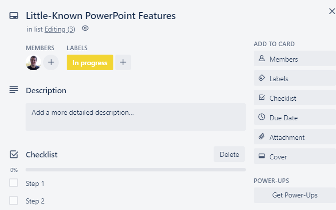 Инструменты карточки Trello: описание, участники, чеклист, срок