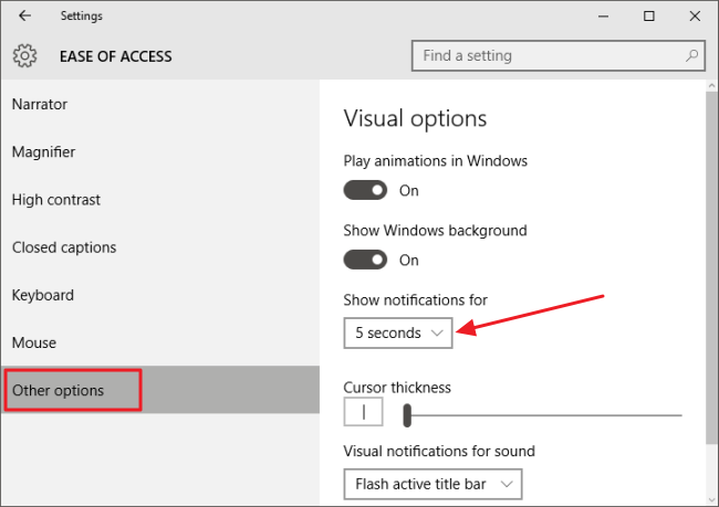 Раздел Специальные возможности в Windows 10