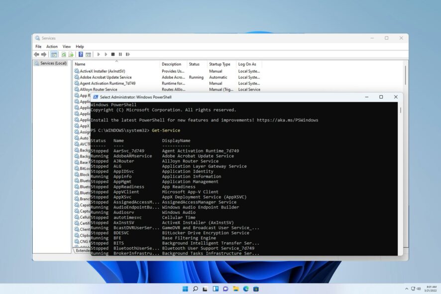 Включение службы сенсорной клавиатуры в Windows
