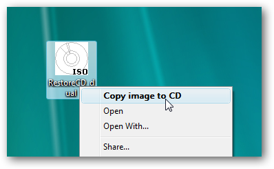 Контекстное меню ISO Recorder для записи образа на диск
