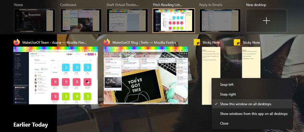 Виртуальный рабочий стол с открытыми нужными веб-страницами и заметками