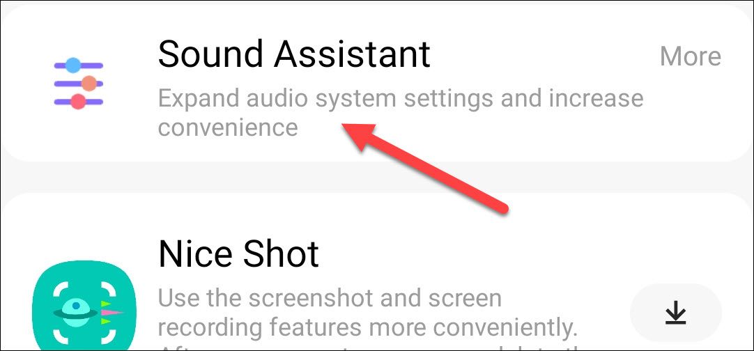 Откройте Sound Assistant в Good Lock.