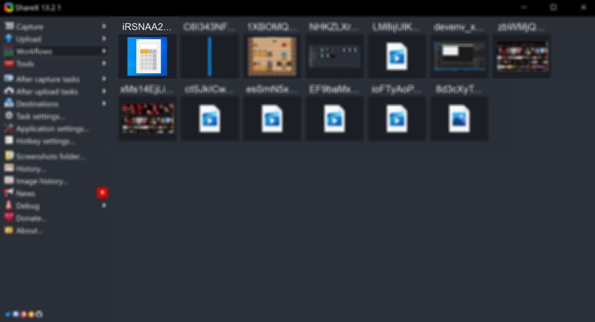 Эскиз GIF на главной панели ShareX