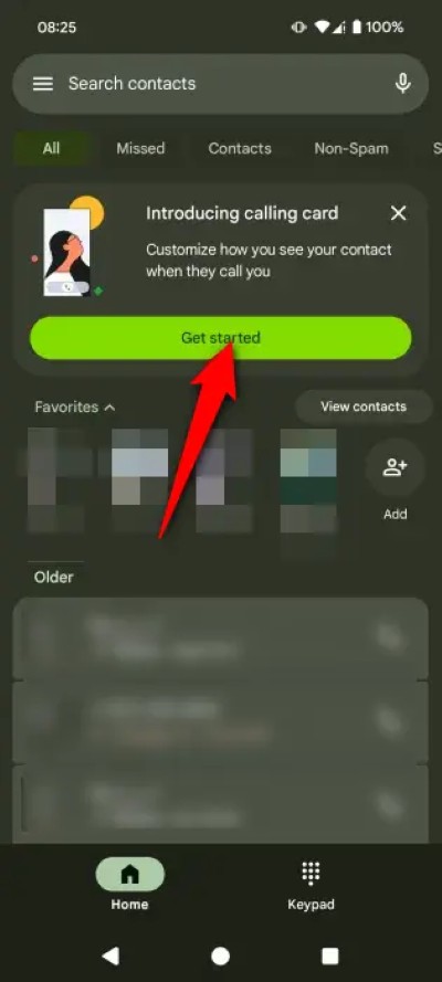 Google Phone Calling Card : personnaliser écran d'appel