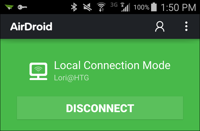 Подключено к AirDroid