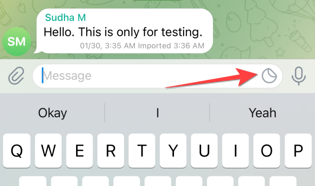Нажмите иконку стикеров в поле ввода любого чата Telegram.