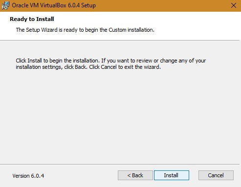 Готовность к установке VirtualBox