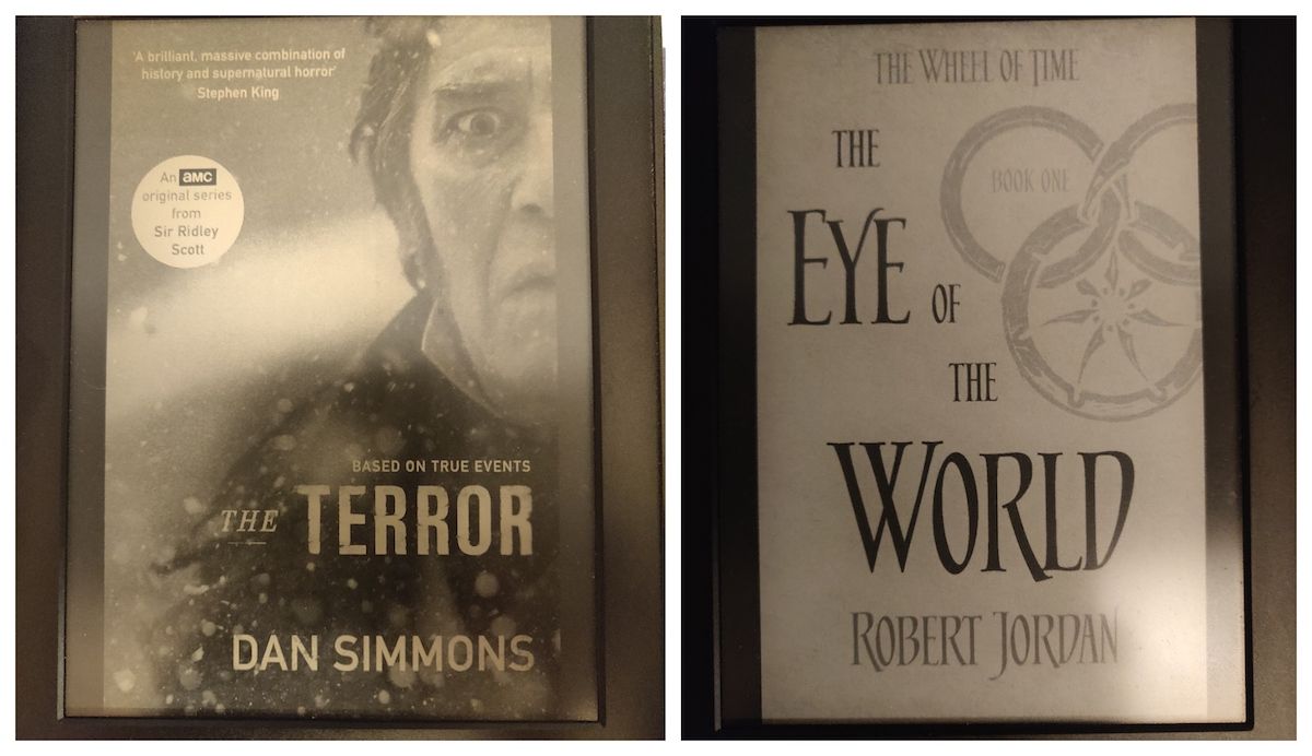 Две обложки Kindle: «The Terror» и «The Eye of the World»