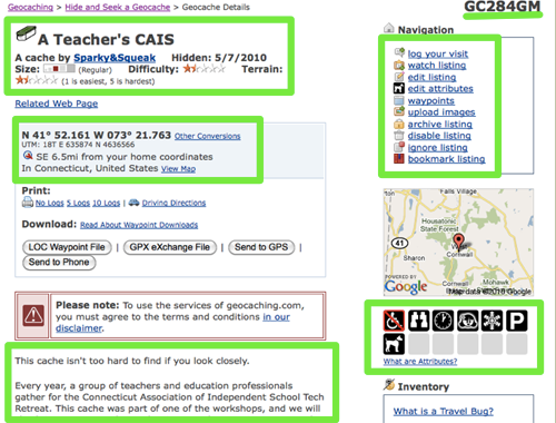 Индикаторы сложности и рельефа в карточке кэша