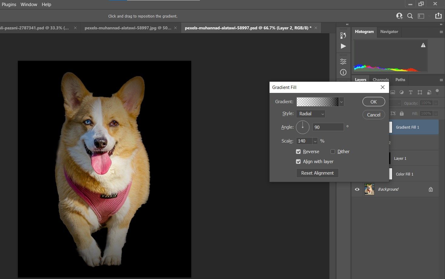 Параметры радиального градиента