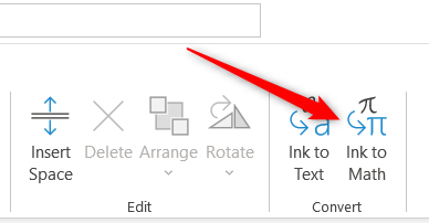 Опция Ink to Math
