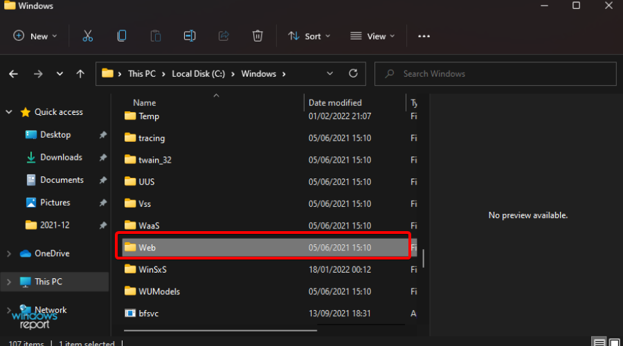 Еще одно представление папки Wallpaper Windows
