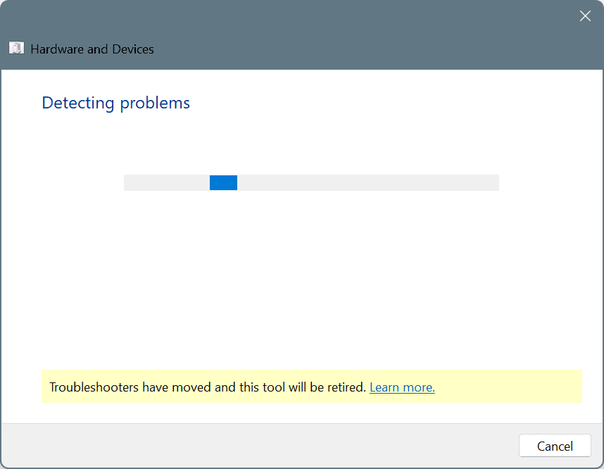 Мастер устранения неполадок оборудования — результаты обнаружения проблем