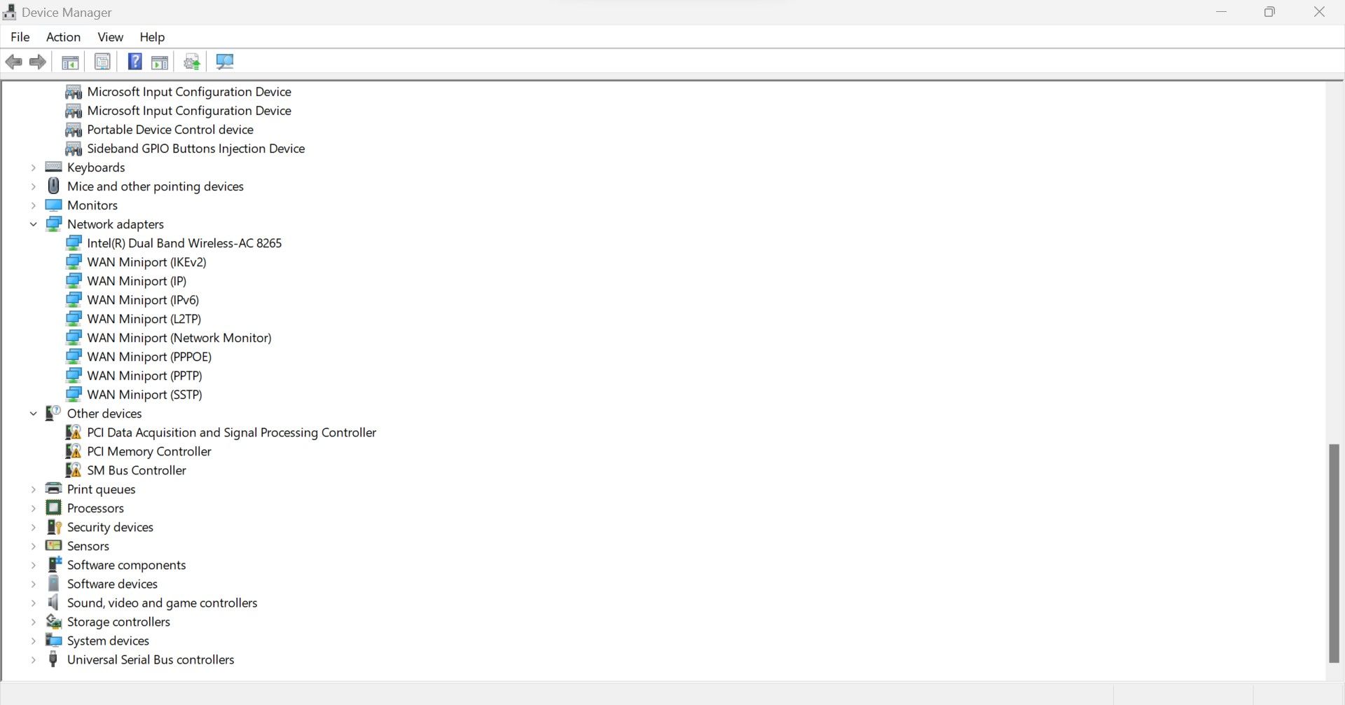 Разворачивание раздела Сетевые адаптеры в Диспетчере устройств