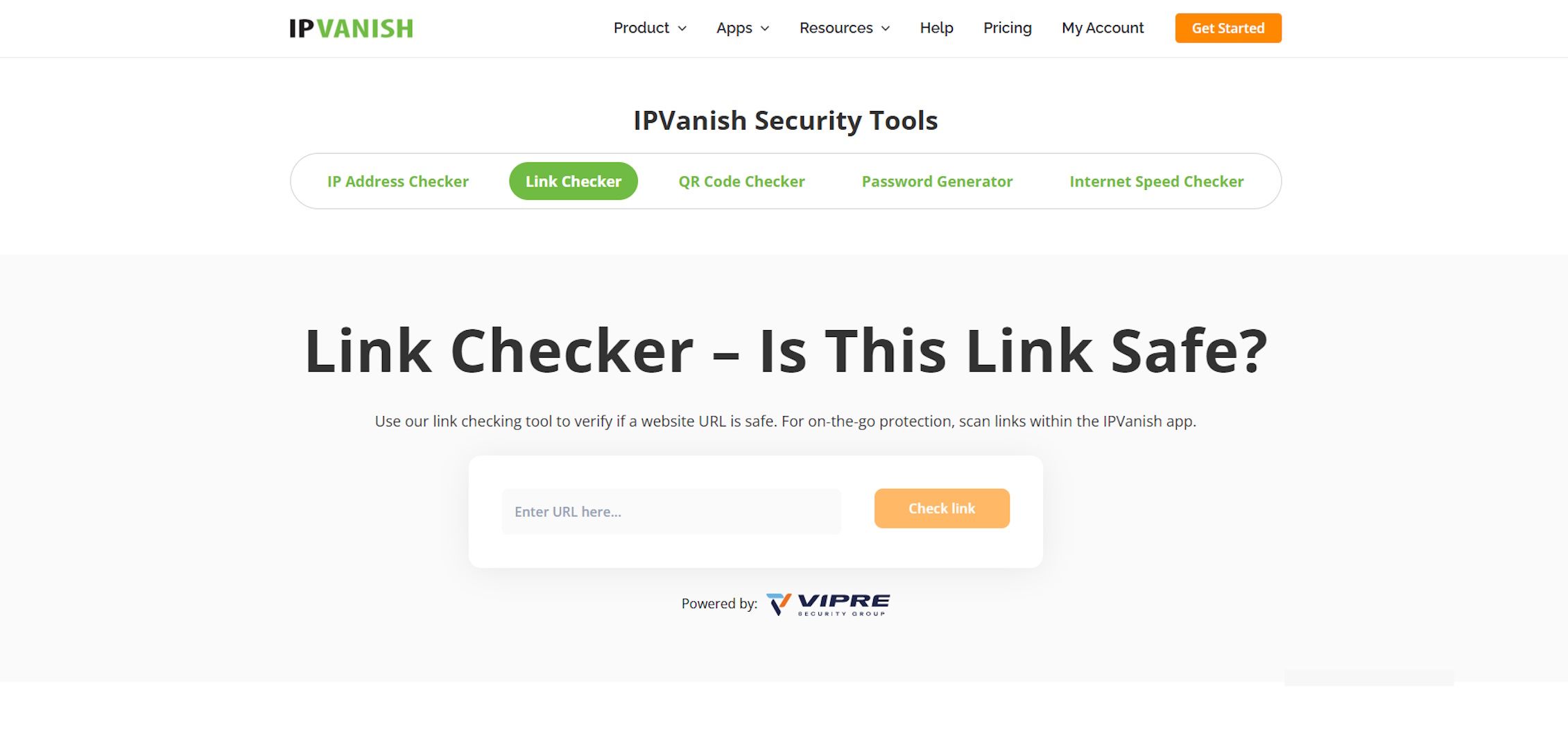 Интерфейс IPVanish Link Checker: скриншот результата проверки с миниатюрой страницы