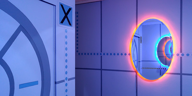 portal inspired room entrance