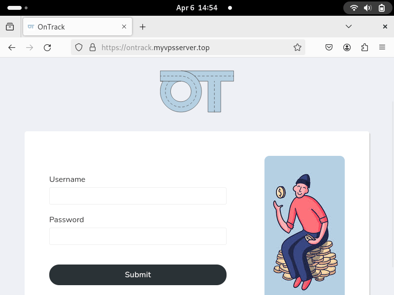 Скриншот, показывающий, что инстанс Ontrack работает корректно.