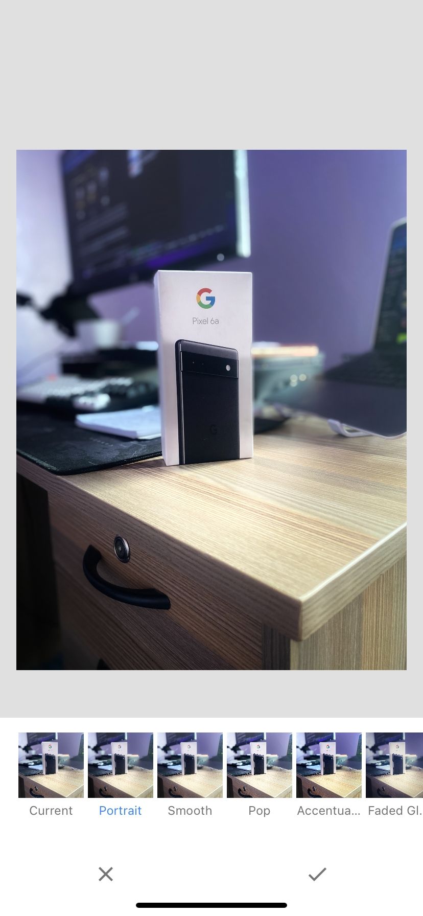 использование готовых фильтров в Snapseed