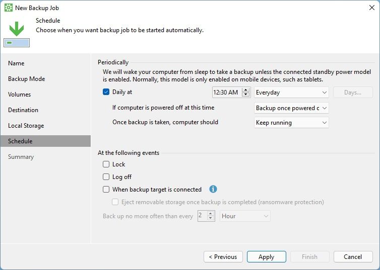 Veeam Agent Schedule