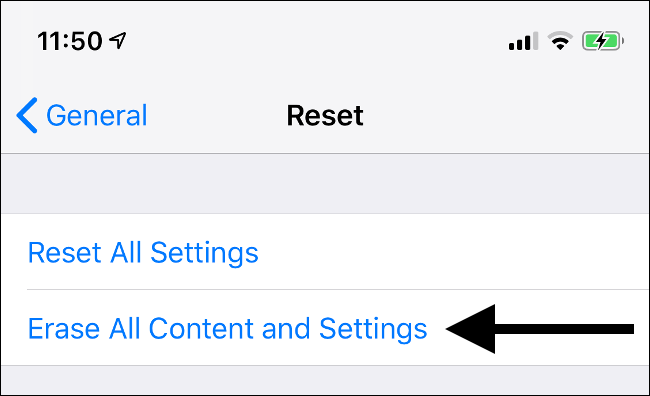 Сброс iPhone к заводским настройкам через Erase All Content and Settings