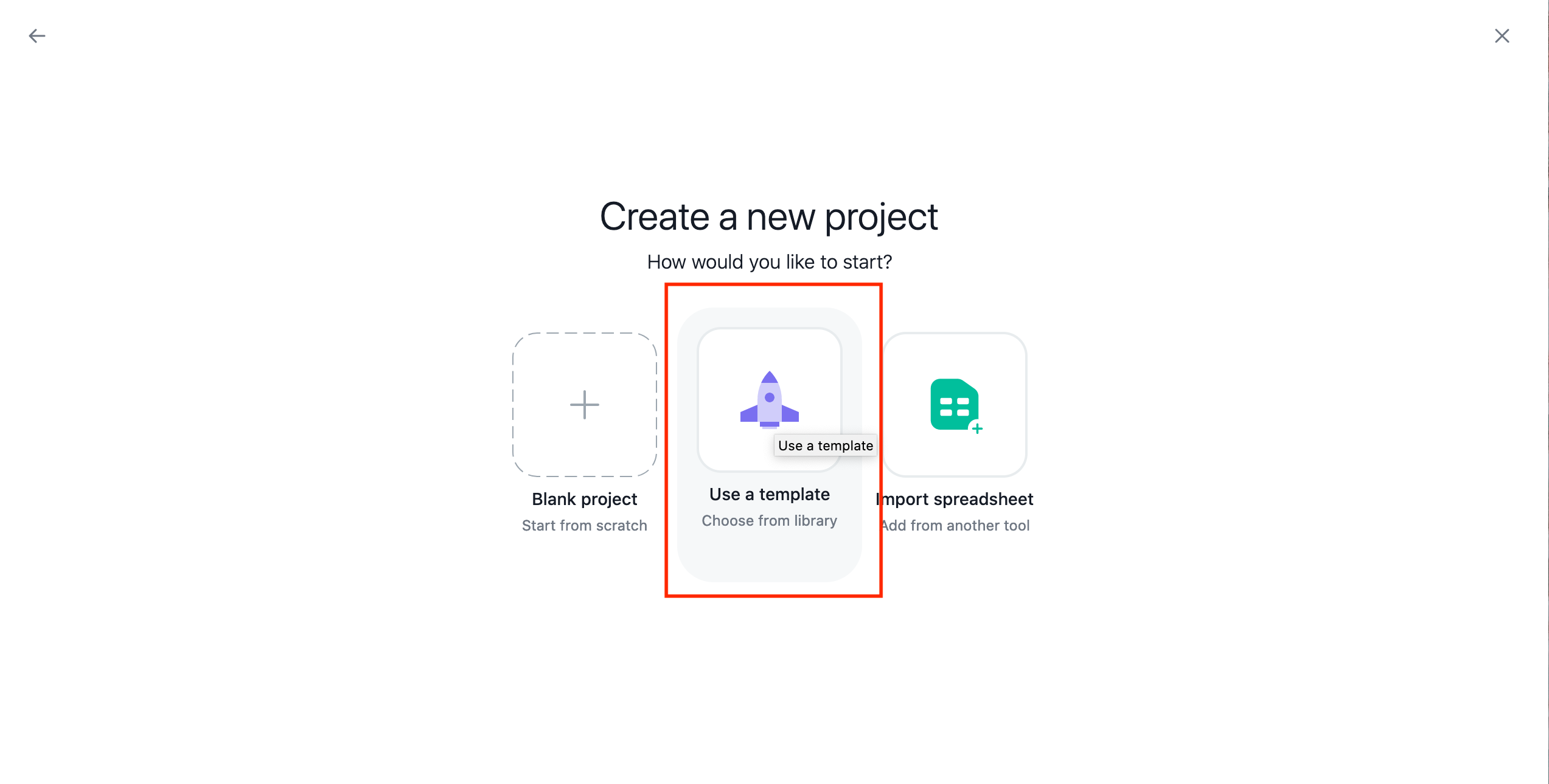 Страница использования шаблонов Asana
