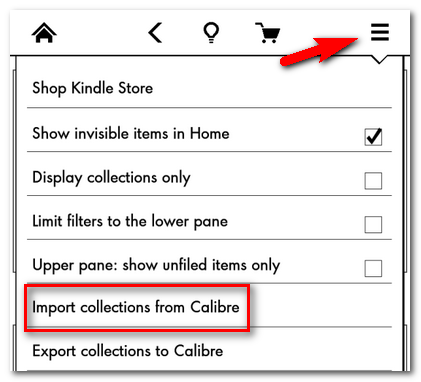 Импорт коллекций на Paperwhite через менеджер