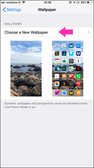 Выбор альбома Live Photos в приложении Обои