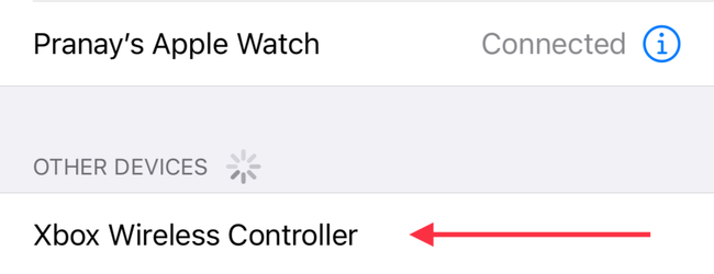 Выберите Xbox Wireless Controller для сопряжения с iPhone или iPad