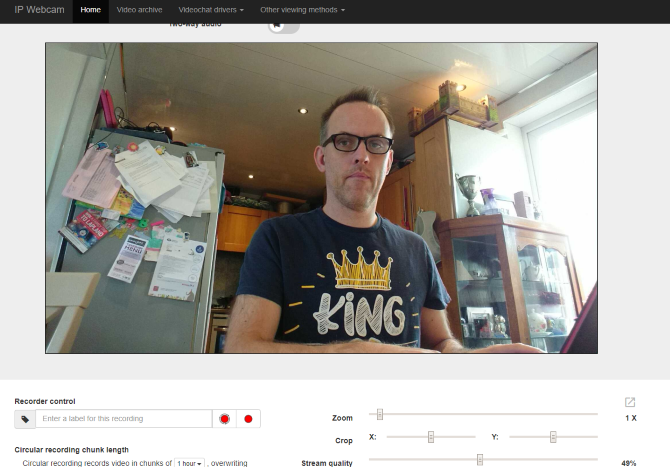 Просмотр видеопотока с Android через приложение IP Webcam в браузере
