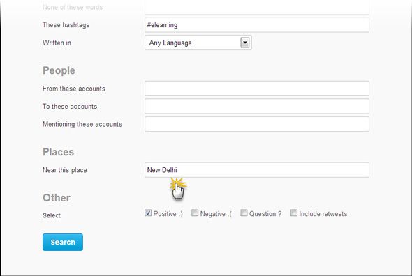 Локальный поиск Twitter