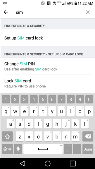 Результат поиска: Настроить блокировку SIM