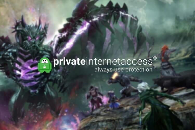 Логотип и интерфейс Private Internet Access — пример VPN-клиента для игр