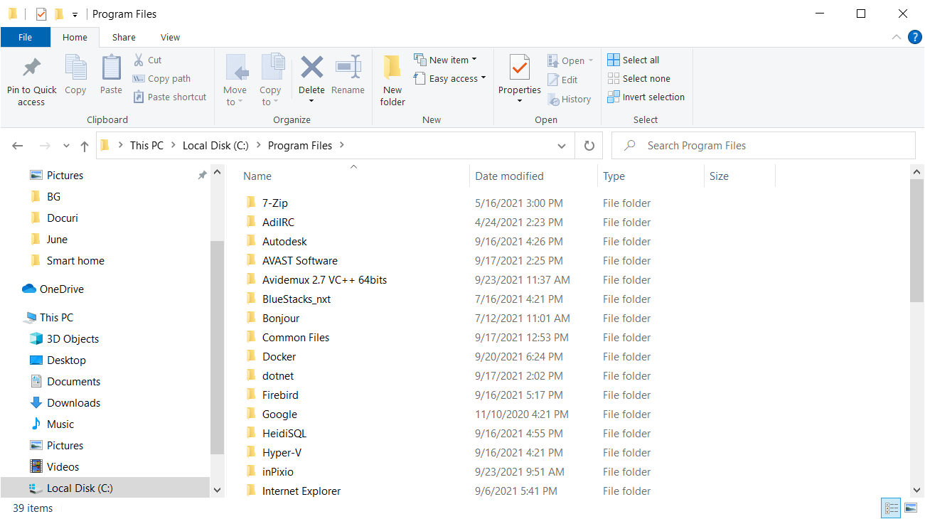 Открытый Проводник Windows